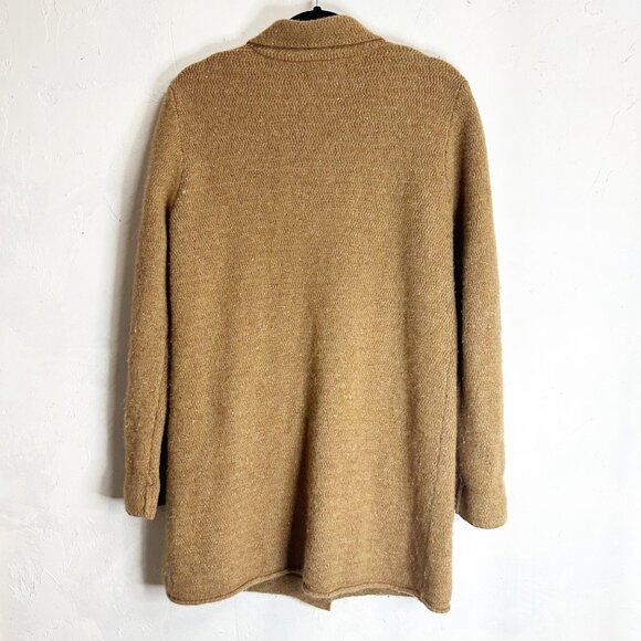 J. Crew Mercantile Long Brown Lambs Wool Button-Front Cardigan Coat Womens Mediu - Picture 7 of 9